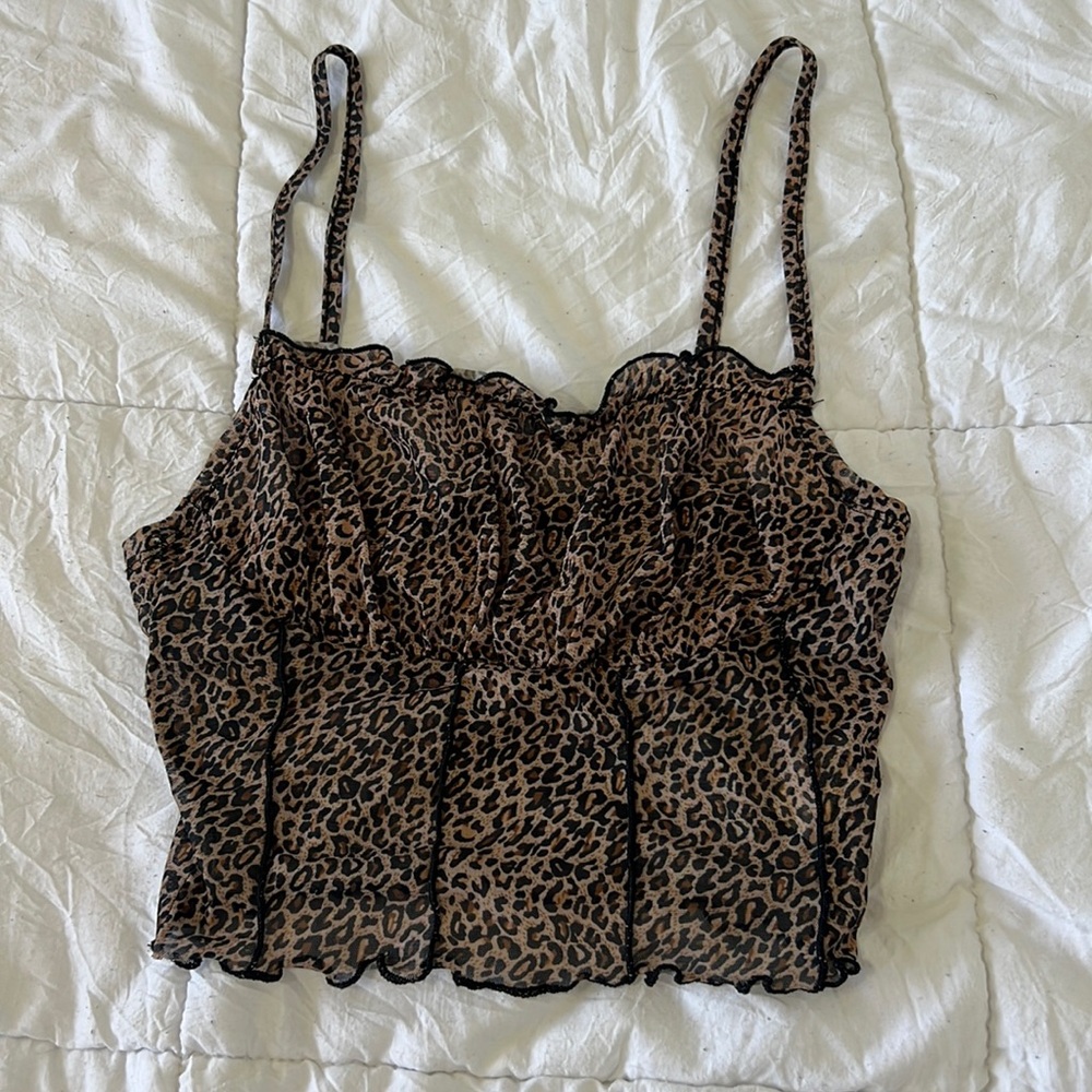 cheetah print cropped tank🐆🫧